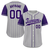 Custom Gray Purple Stripe Fashion Personalized Authentic Baseball Jersey BSBJ01-D017253